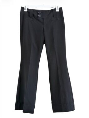 Spacegirlz  Black Low Rise Flare Dress Pants Double Button Cuffed Junior 11